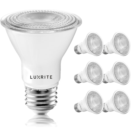 PAR20 LED Light Bulbs 7W (50W Equivalent) 500LM 5000K Bright White Dimmable E26 Base 6-Pack